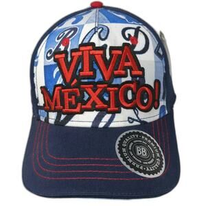 Banana Bay Baseball Cap Blue One Size Viva Mexico 3D Embroidery Slideback Hat